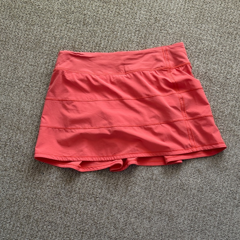 lululemon athletica orange Athletic Pace Rival Skort